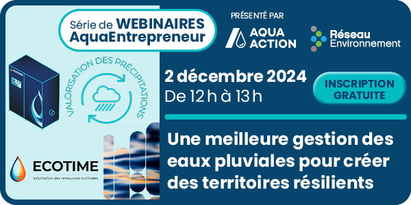 Joignez-vous à nous le 2 décembre entre 12h et 13h pour découvrir comment le CRE Lanaudière et Ecotime ont mis en œuvre une stratégie de réduction de l’empreinte hydrique et comment cette approche peut avoir un impact significatif sur la qualité et la quantité d’eau disponible localement.